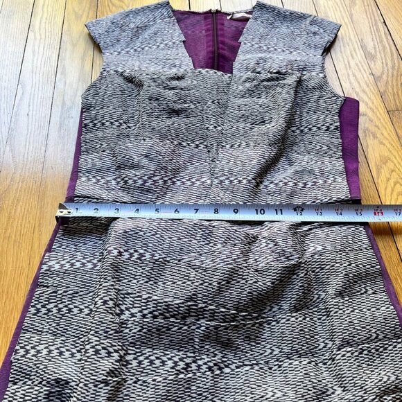 Ports 1961 Size 8 Silk Purple Silver Tiered Sleeveless Pencil Cocktail Dress - Picture 9 of 13